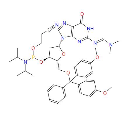 CAS: 330628-04-1 丨 N 4- (DIMETHYLAMINO) METHYLENE) -5 '- O- (DIMETHOXYTRITYL) -2' - DEOXYGUANOSINE -3 '- N، N- ثنائي إيزوبروبيل (سيانو إيثيل) فوسفوراميديت